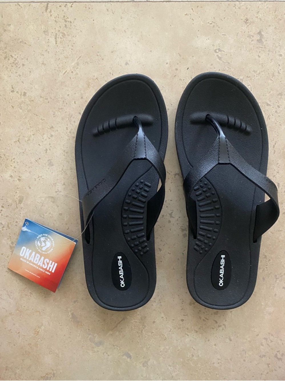 Okabashi Breeze Black Flip Flops